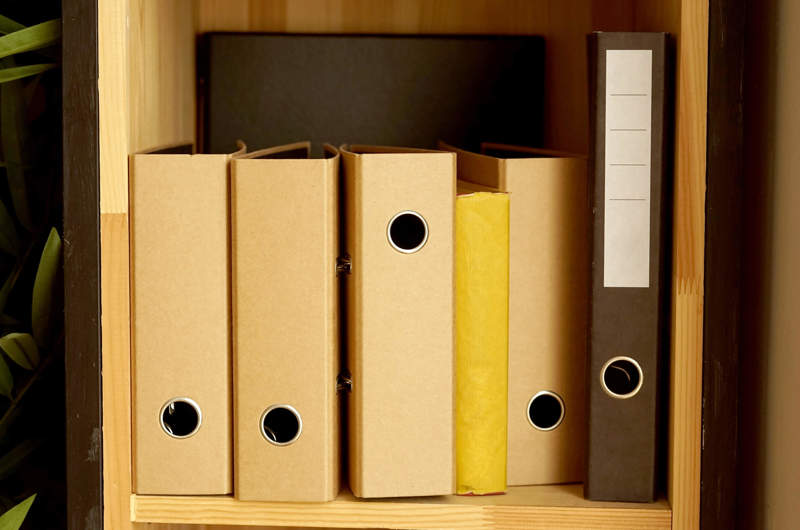 Folders Stand On The Shelf In The Office 2025 01 08 09 04 05 Utc