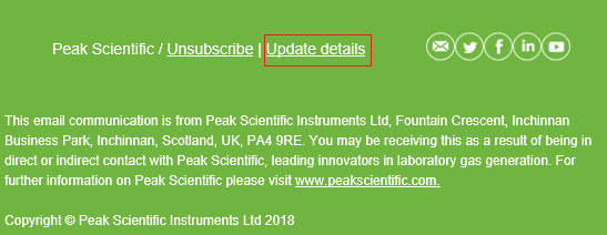 update details email link